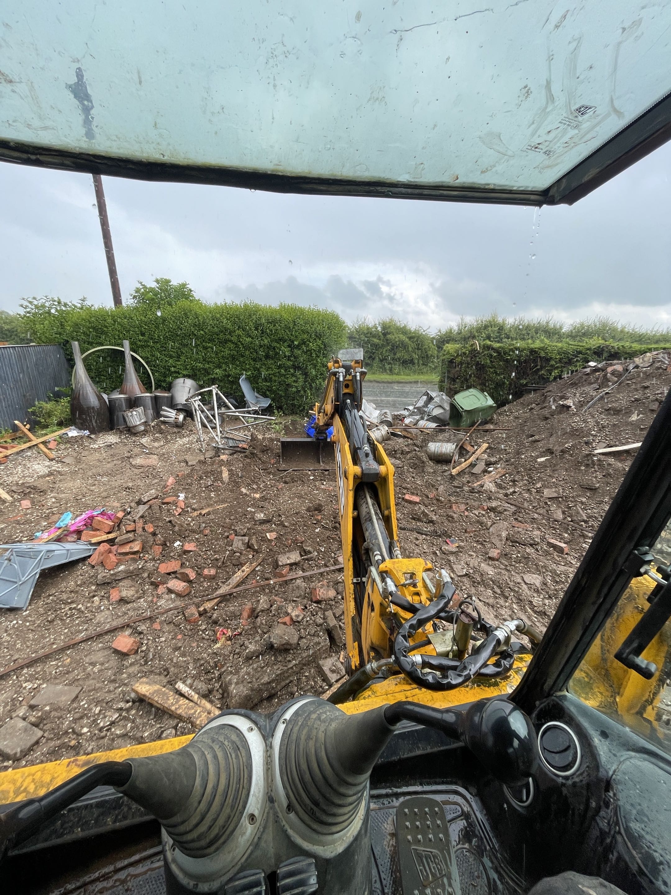 JCB operator view on domestic groundwork job